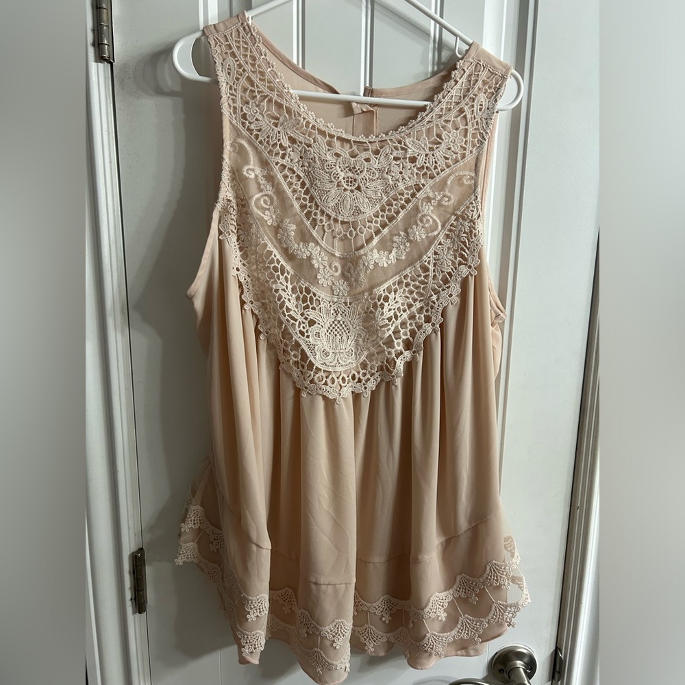 Soft lace top fits like an XL
